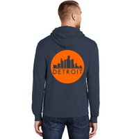 Detroit Simple Orange Logo Front And Back Hoodie