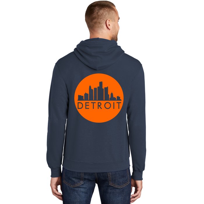 Detroit Simple Orange Logo Front And Back Hoodie