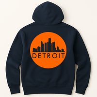 Detroit Simple Orange Logo Front And Back Hoodie