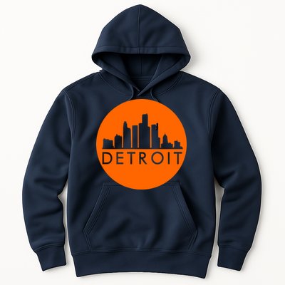 Detroit Simple Orange Logo Front And Back Hoodie