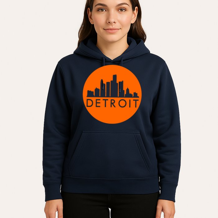 Detroit Simple Orange Logo Front And Back Hoodie