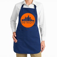 Detroit Simple Orange Logo Front And Back Apron