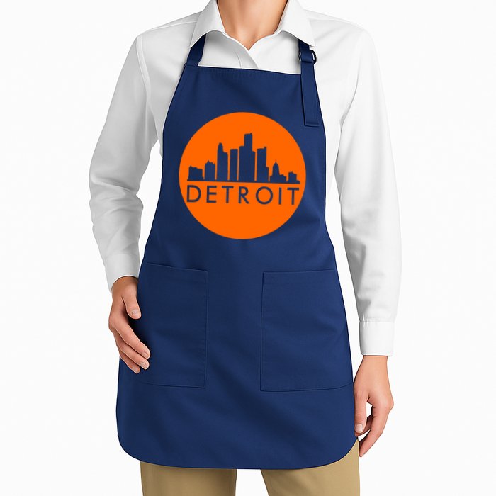 Detroit Simple Orange Logo Front And Back Apron