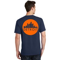 Detroit Simple Orange Logo Front And Back T-Shirt