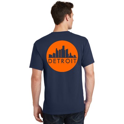 Detroit Simple Orange Logo Front And Back T-Shirt