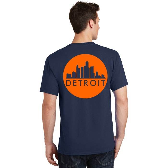 Detroit Simple Orange Logo Front And Back T-Shirt