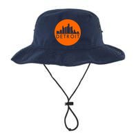 Detroit Simple Orange Logo Front And Back Bucket Hat