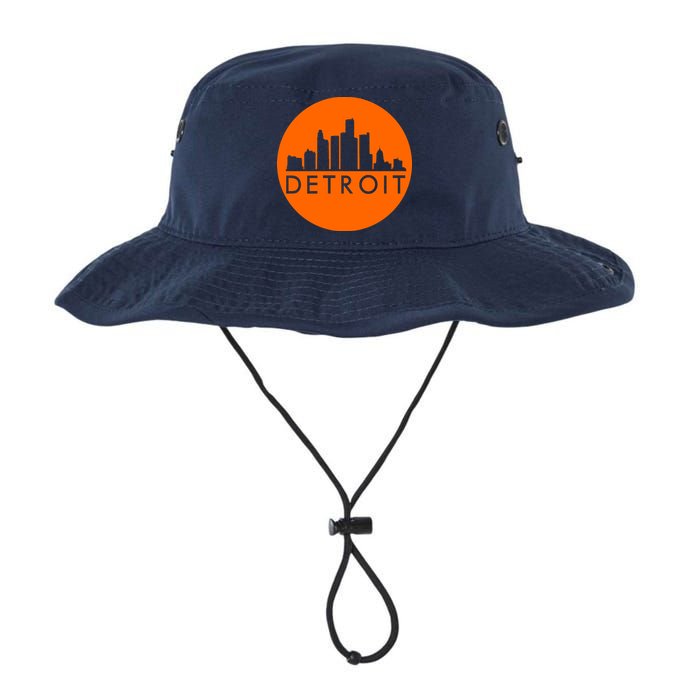 Detroit Simple Orange Logo Front And Back Bucket Hat