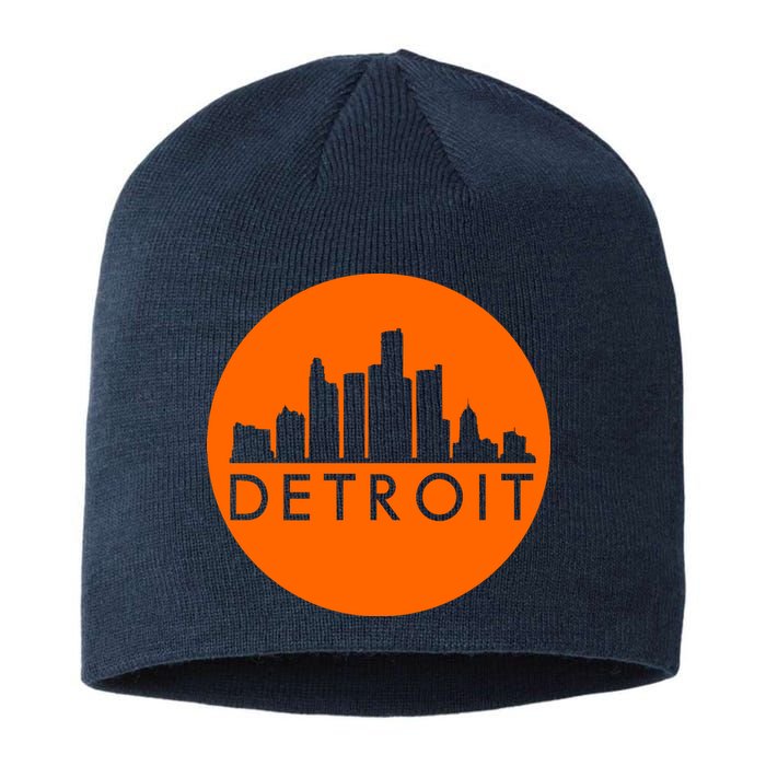 Detroit Simple Orange Logo Front And Back Sustainable Beanie