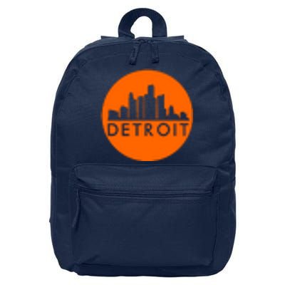 Detroit Simple Orange Logo Front And Back 16 in Basic Backpack