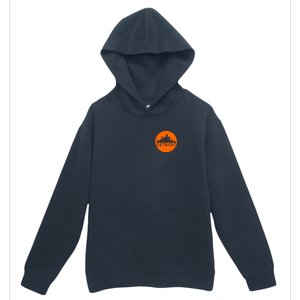 Detroit Simple Orange Logo Front And Back Urban Pullover Hoodie