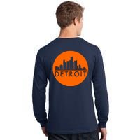 Detroit Simple Orange Logo Front And Back Tall Long Sleeve T-Shirt