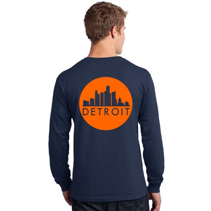 Detroit Simple Orange Logo Front And Back Tall Long Sleeve T-Shirt