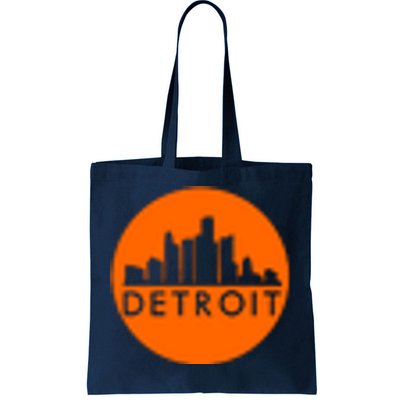 Detroit Simple Orange Logo Front And Back Tote Bag