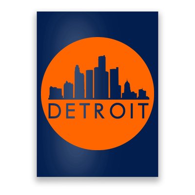 Detroit Simple Orange Logo Front And Back Poster
