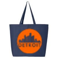 Detroit Simple Orange Logo Front And Back 25L Jumbo Tote