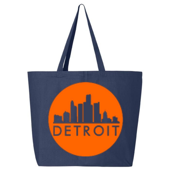 Detroit Simple Orange Logo Front And Back 25L Jumbo Tote