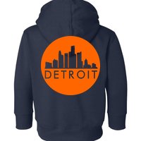 Detroit Simple Orange Logo Front And Back Toddler Hoodie