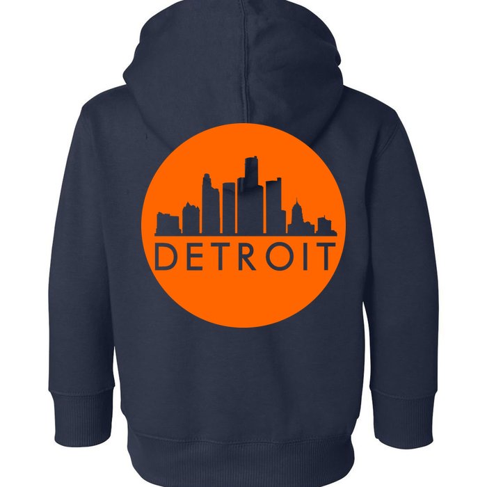 Detroit Simple Orange Logo Front And Back Toddler Hoodie