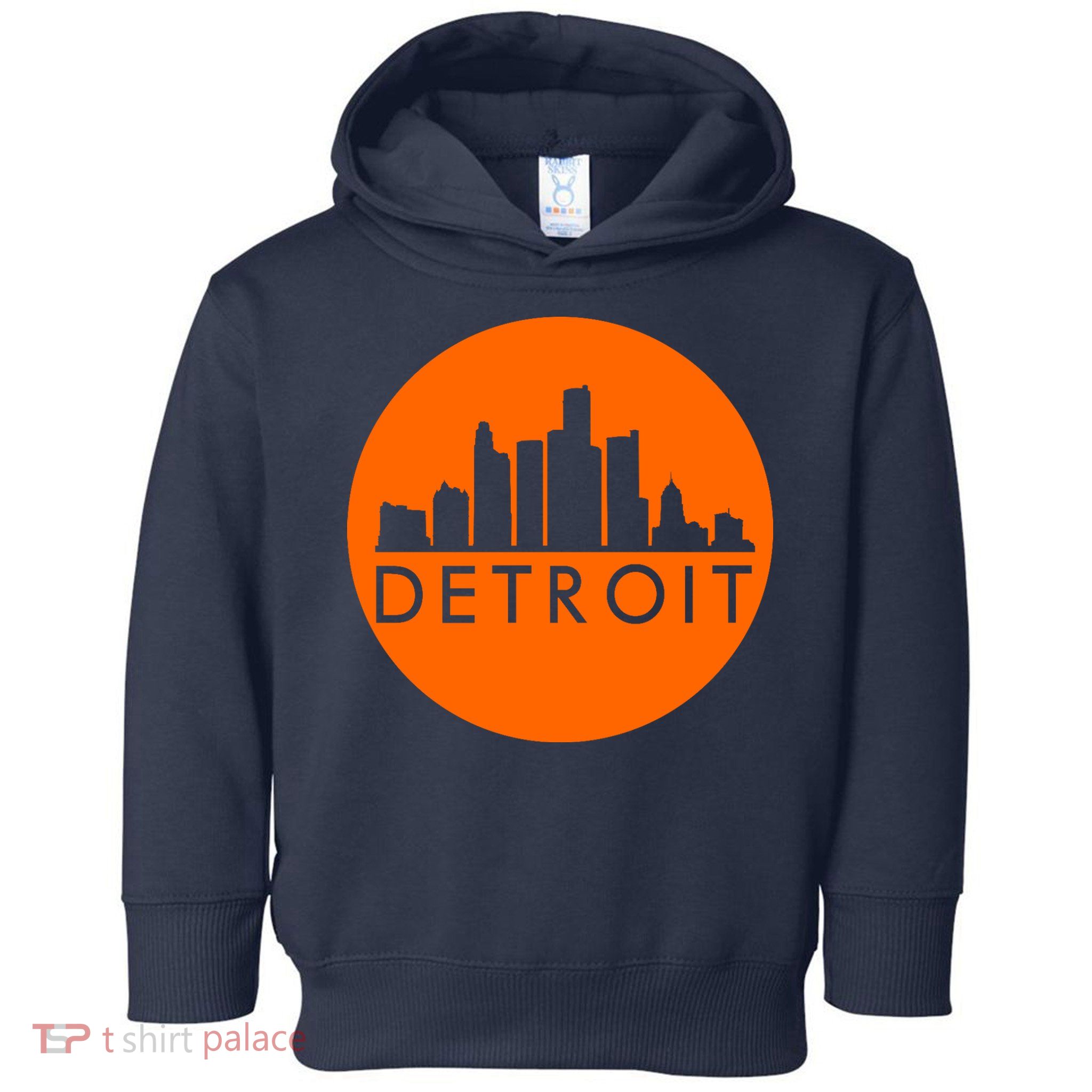 Detroit Simple Orange Logo Front And Back Toddler Hoodie