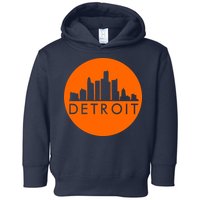 Detroit Simple Orange Logo Front And Back Toddler Hoodie