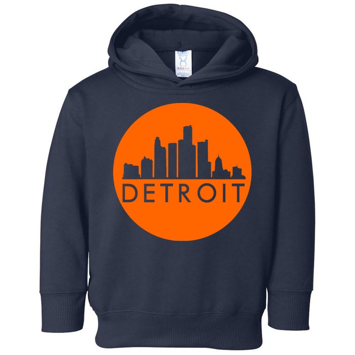Detroit Simple Orange Logo Front And Back Toddler Hoodie