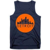 Detroit Simple Orange Logo Front And Back Tank Top