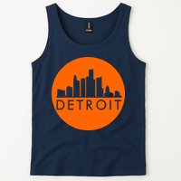 Detroit Simple Orange Logo Front And Back Tank Top