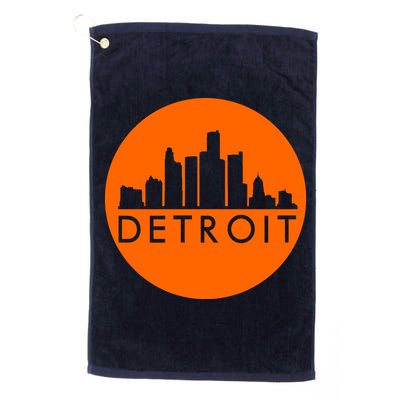 Detroit Simple Orange Logo Front And Back Golf Towel
