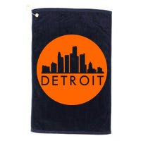 Detroit Simple Orange Logo Front And Back Golf Towel