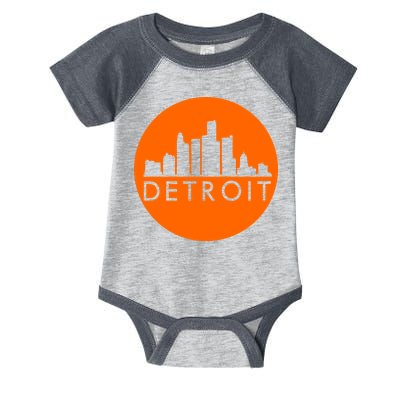 Detroit Simple Orange Logo Front And Back Infant Baby Jersey Bodysuit