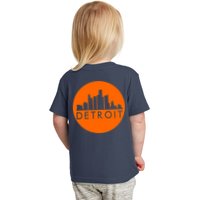 Detroit Simple Orange Logo Front And Back Toddler T-Shirt