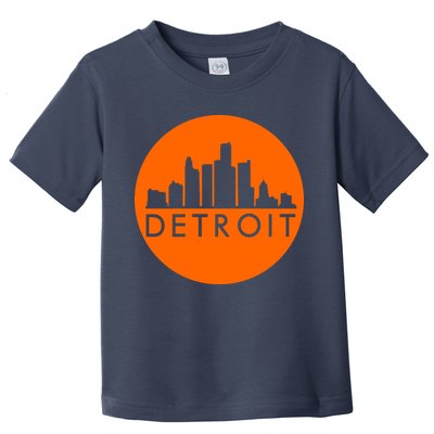 Detroit Simple Orange Logo Front And Back Toddler T-Shirt