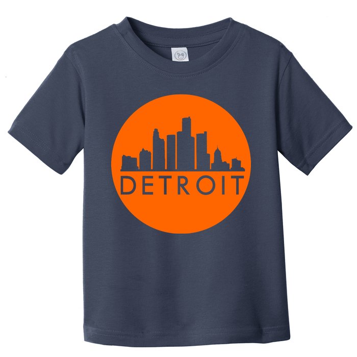 Detroit Simple Orange Logo Front And Back Toddler T-Shirt