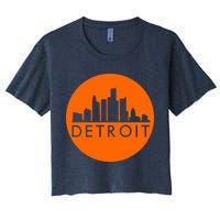 Detroit Simple Orange Logo Front And Back Crop Top