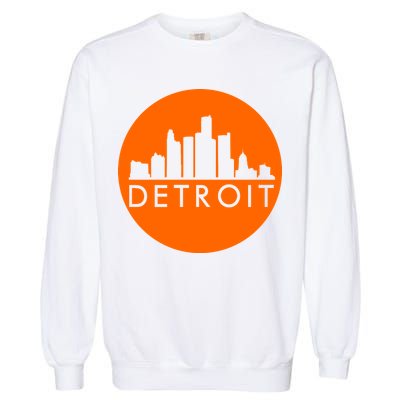 Detroit Simple Orange Logo Front And Back Garment-Dyed Sweatshirt