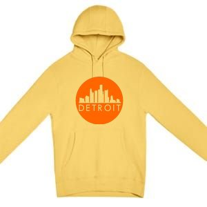 Detroit Simple Orange Logo Premium Pullover Hoodie