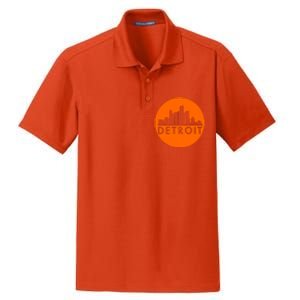 Detroit Simple Orange Logo Dry Zone Grid Polo