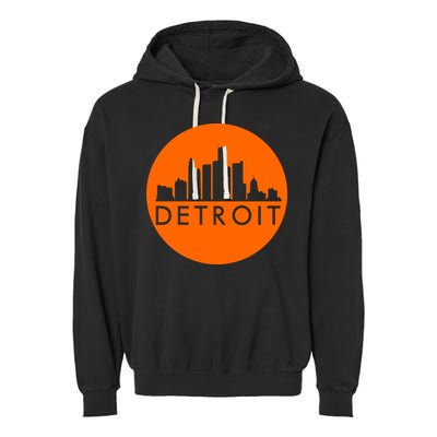 Detroit Simple Orange Logo Garment-Dyed Fleece Hoodie