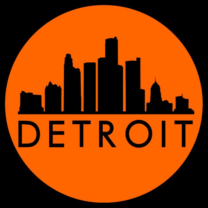 Detroit Simple Orange Logo City Backpack