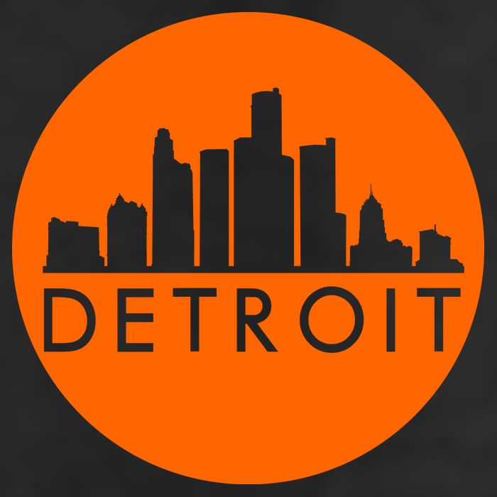 Detroit Simple Orange Logo Adult Drive Performance Visor