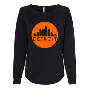 Detroit Simple Orange Logo Womens California Wash Sweatshirt