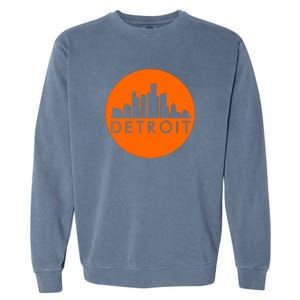 Detroit Simple Orange Logo Garment-Dyed Sweatshirt