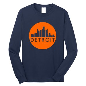 Detroit Simple Orange Logo Long Sleeve Shirt