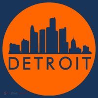 Detroit Simple Orange Logo Drawstring Bag