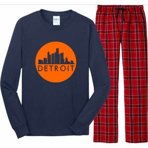 Detroit Simple Orange Logo Long Sleeve Pajama Set