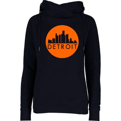 Detroit Simple Orange Logo Womens Funnel Neck Pullover Hood