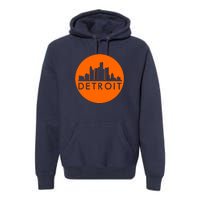 Detroit Simple Orange Logo Premium Hoodie