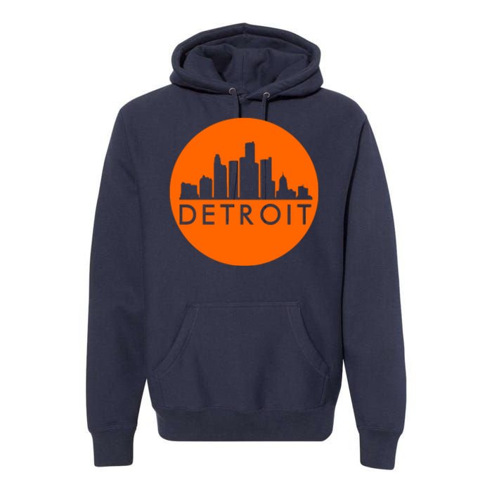 Detroit Simple Orange Logo Premium Hoodie