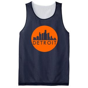 Detroit Simple Orange Logo Mesh Reversible Basketball Jersey Tank